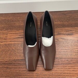 The Row Chocolate Brown Leather Heels